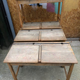 Kids Double Desk and Yellow Chair