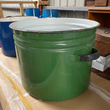 Green Round Maggie with Black Ticking Top