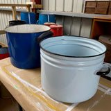 White Round Maggie with Black Ticking Top
