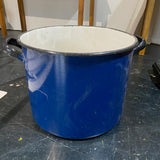 Blue Round Maggie with Blue Ticking Seat pad