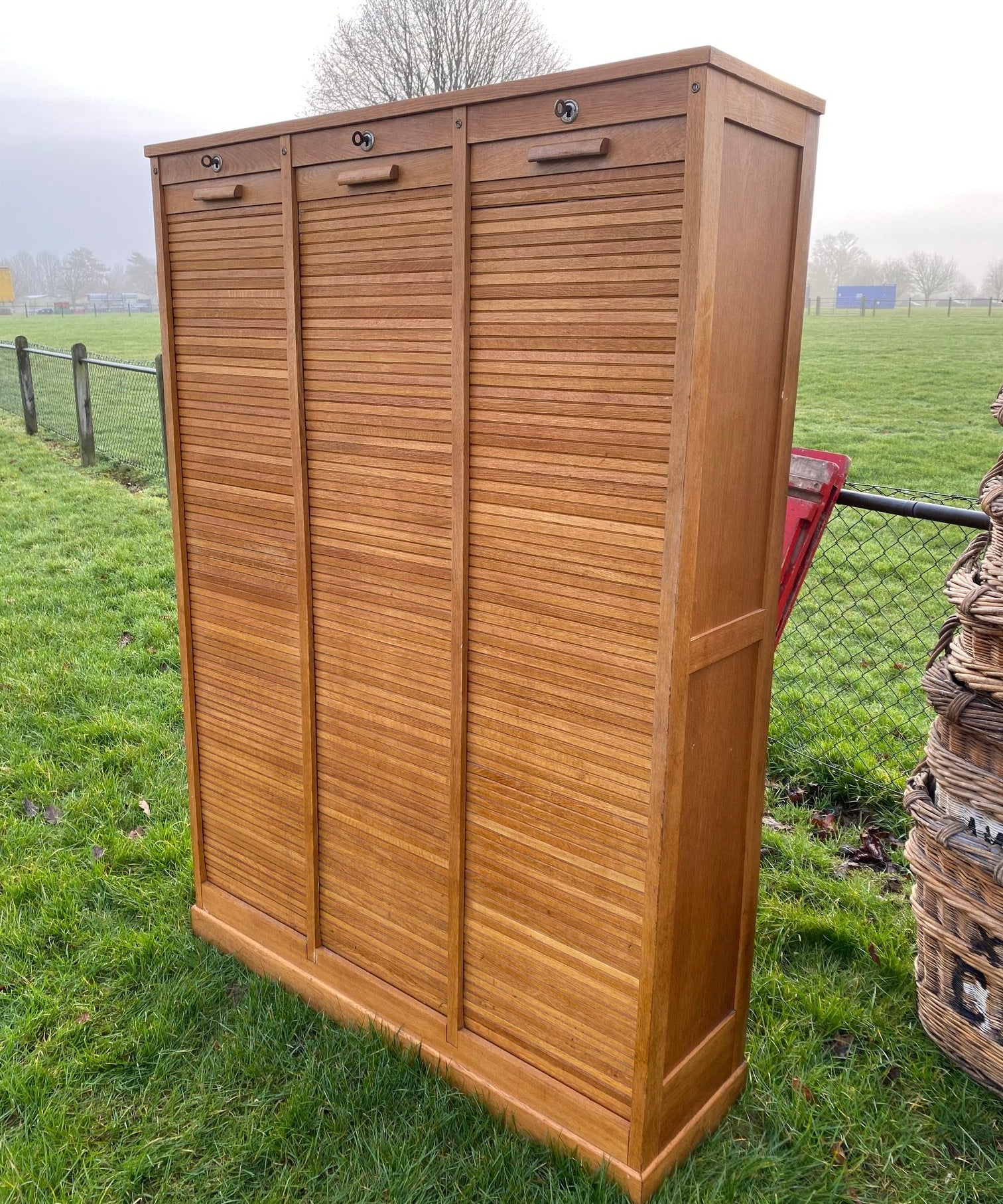 Triple French Tambour Cabinet