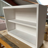 Wooden Cabinet with Glass Sliding Doors
