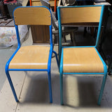 French Turquoise Metal Legged Chair