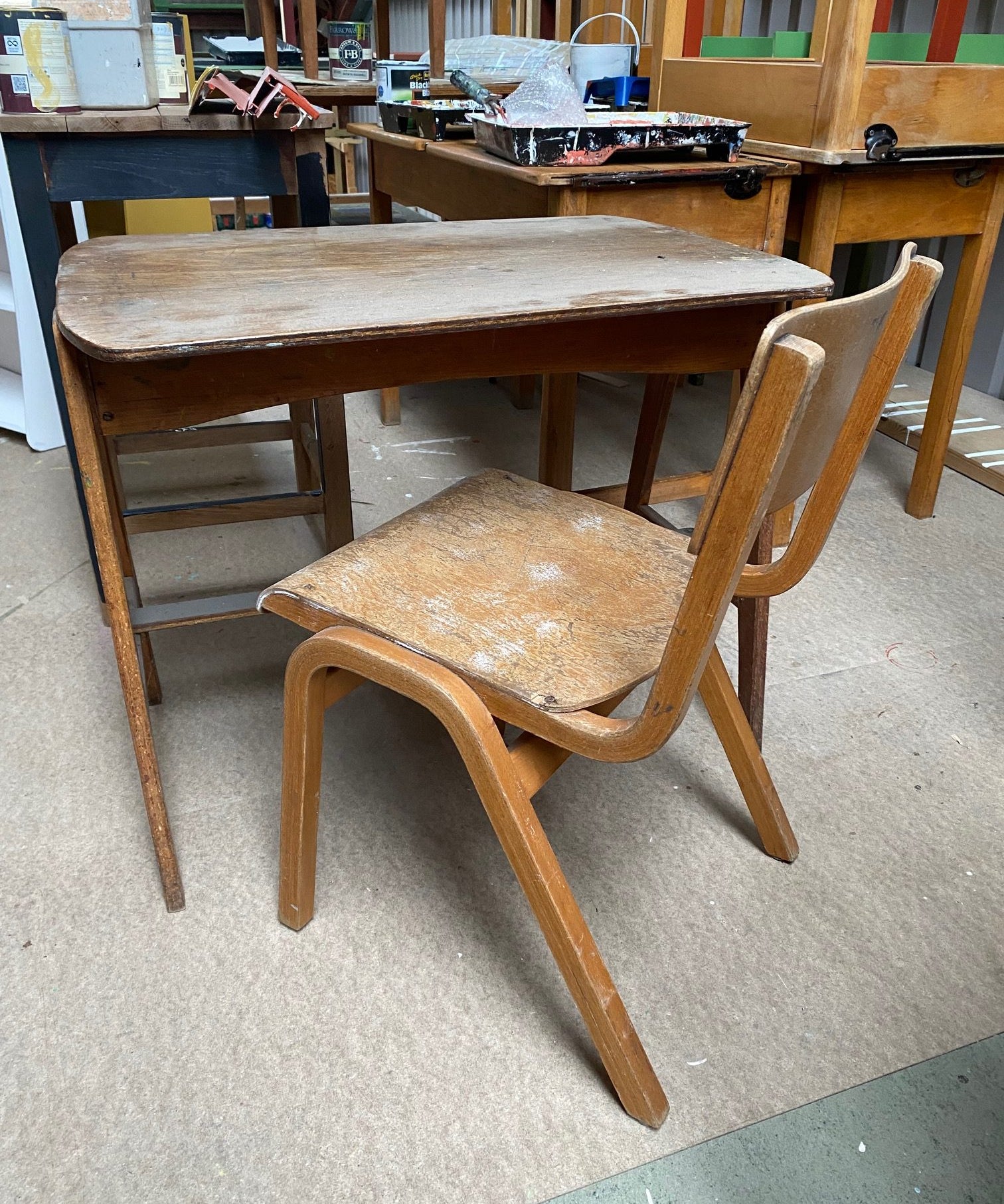Mirror and Wooden Chair