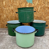 Green Round Maggie with Black Ticking Top