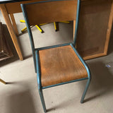 French Green Metal Legged Chair