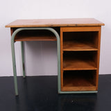 Children's French Mid Century Wooden Desk with Tubular Frame
