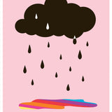 Children's Pink Rain me Happy Print by Doodlemoo