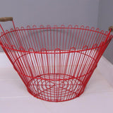 Children's Red Wire Storage Basket with Handles