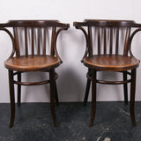 Wooden Bentwood Armed Chairs Made in Czechoslovakia