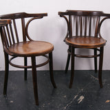 Wooden Bentwood Armed Chairs Made in Czechoslovakia