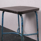 Blue Metal Legged Stools from Belgium