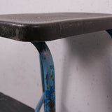 Blue Metal Legged Stools from Belgium