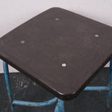 Blue Metal Legged Stools from Belgium