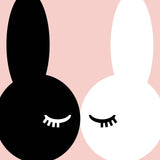 Children's Blush Kissing Bunnies Print by Wonder &amp; Rah