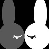 Children's Black Kissing Bunnies Print by Wonder &amp; Rah