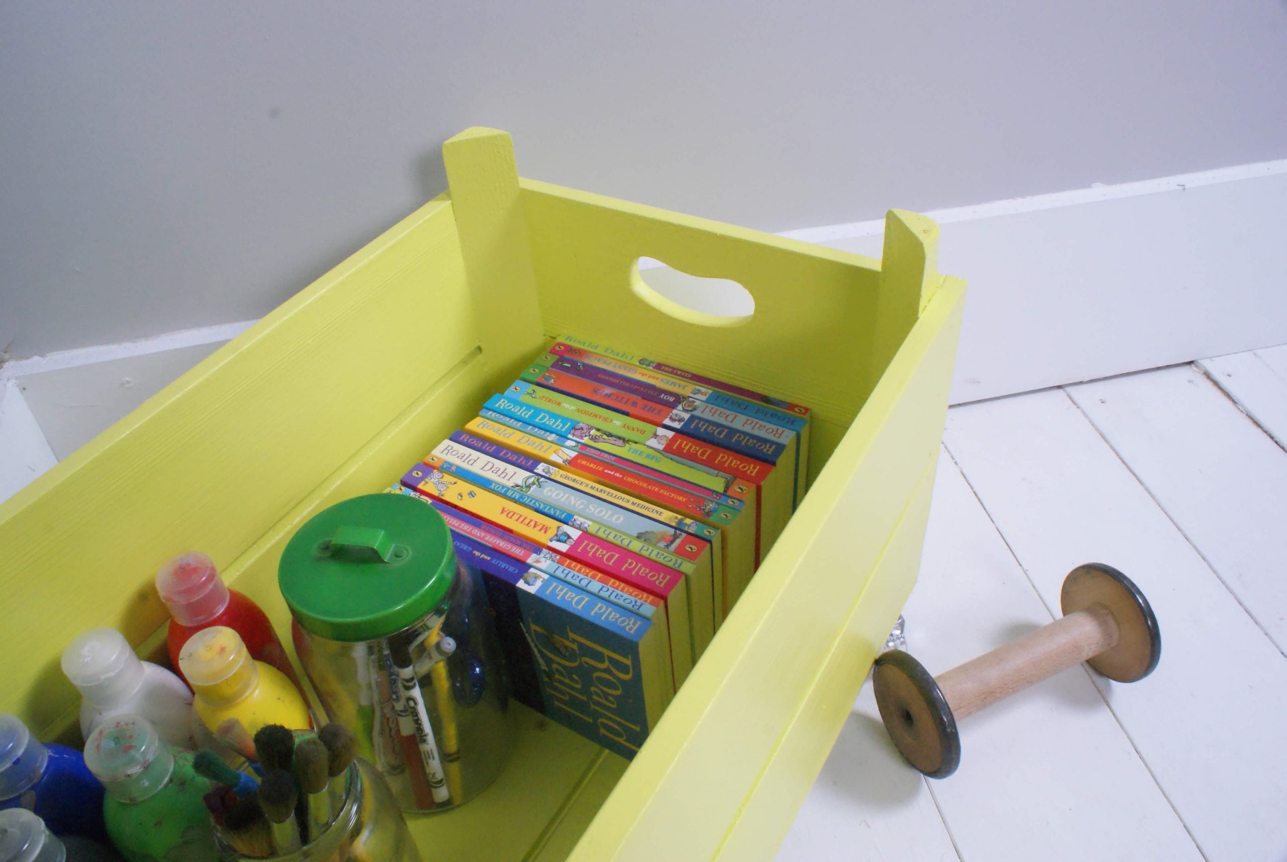 Children's Yellow Storage Crate on Castors