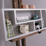 Children's Grey Treasure/Display Box with Blue Ticking