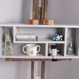 Children's Grey Treasure/Display Box with Blue Ticking