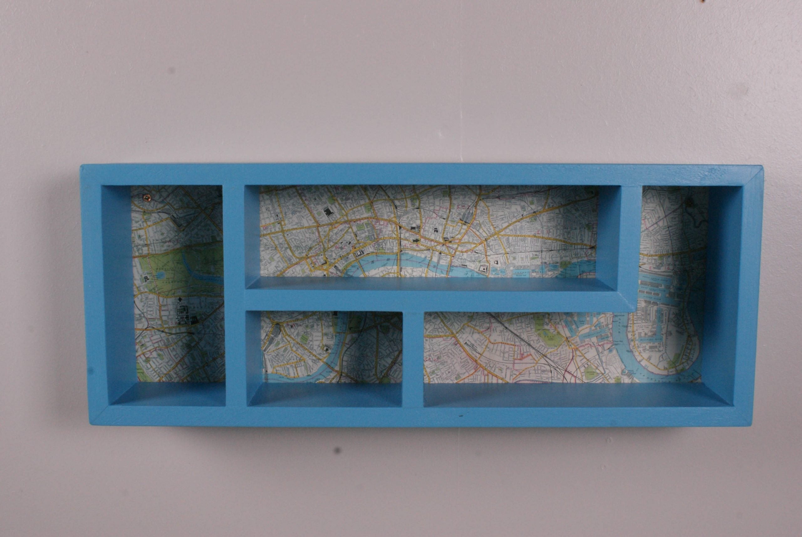 Children's Blue Wooden Display/Treasure Box