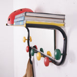French Mirror with Colourful Hooks and Shelf