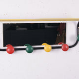 French Mirror with Colourful Hooks and Shelf