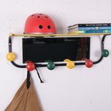 French Mirror with Colourful Hooks and Shelf
