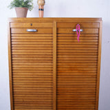 Vintage French Double Tambour Cabinet
