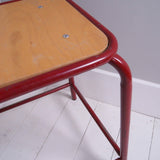 Children's French Red Metal Legged Stools