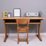 Children's German Double School Desk with Shelf