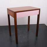 Children's Wooden Side Table with Pink Drawer