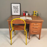 Vintage Abbess Oak Desk with Drawers