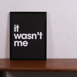 Children's Black It Wasn't Me Print by Gayle Mansfield