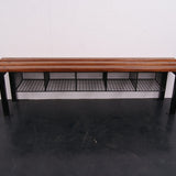 Children's Black Metal Bench with Shoe Storage