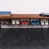 Children's Black Metal Bench with Shoe Storage