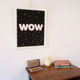 Children's Black WOW Print by Doodlemoo