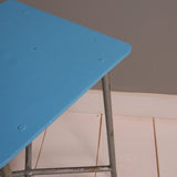 Children's Vintage Polish Army Stool/Table with Light Blue Wooden Top
