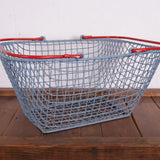 Children's Blue Storage Basket with Red Handles