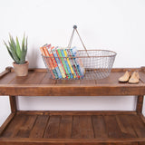 Children's Wire Basket with Blue Wooden Handle