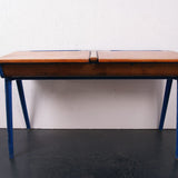 Children's Blue Metal Legged Esavian Double Desk with Lift up Lids
