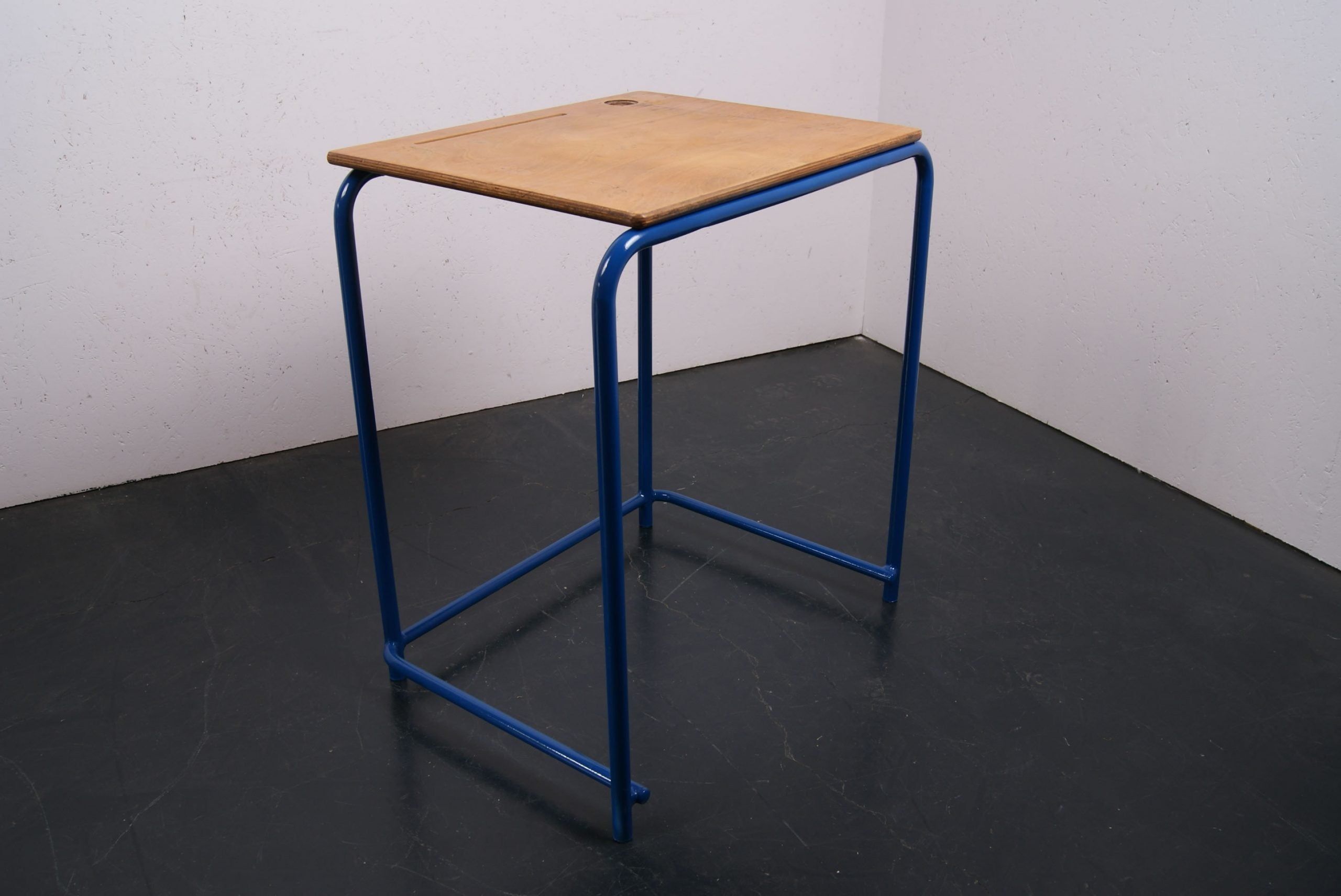 Children's Blue Metal Legged School Exam Desk