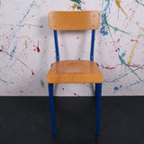 Children's French Blue Metal Legged Chairs