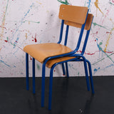 Children's French Blue Metal Legged Chairs
