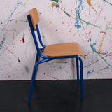 Children's French Blue Metal Legged Chairs