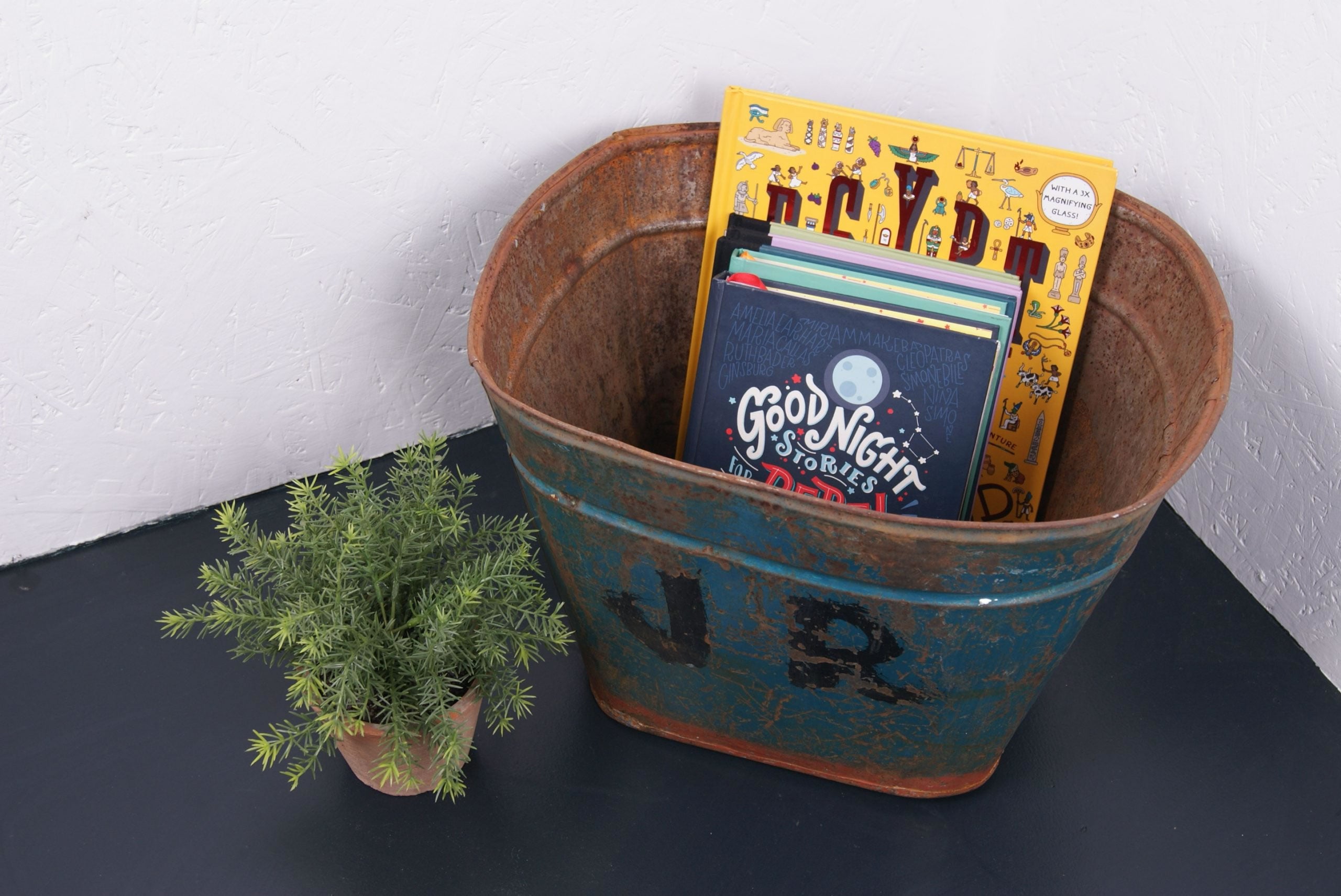 Children's Blue Metal Basket from Portugal