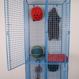 Children's Blue Double Metal Locker with Four Compartments