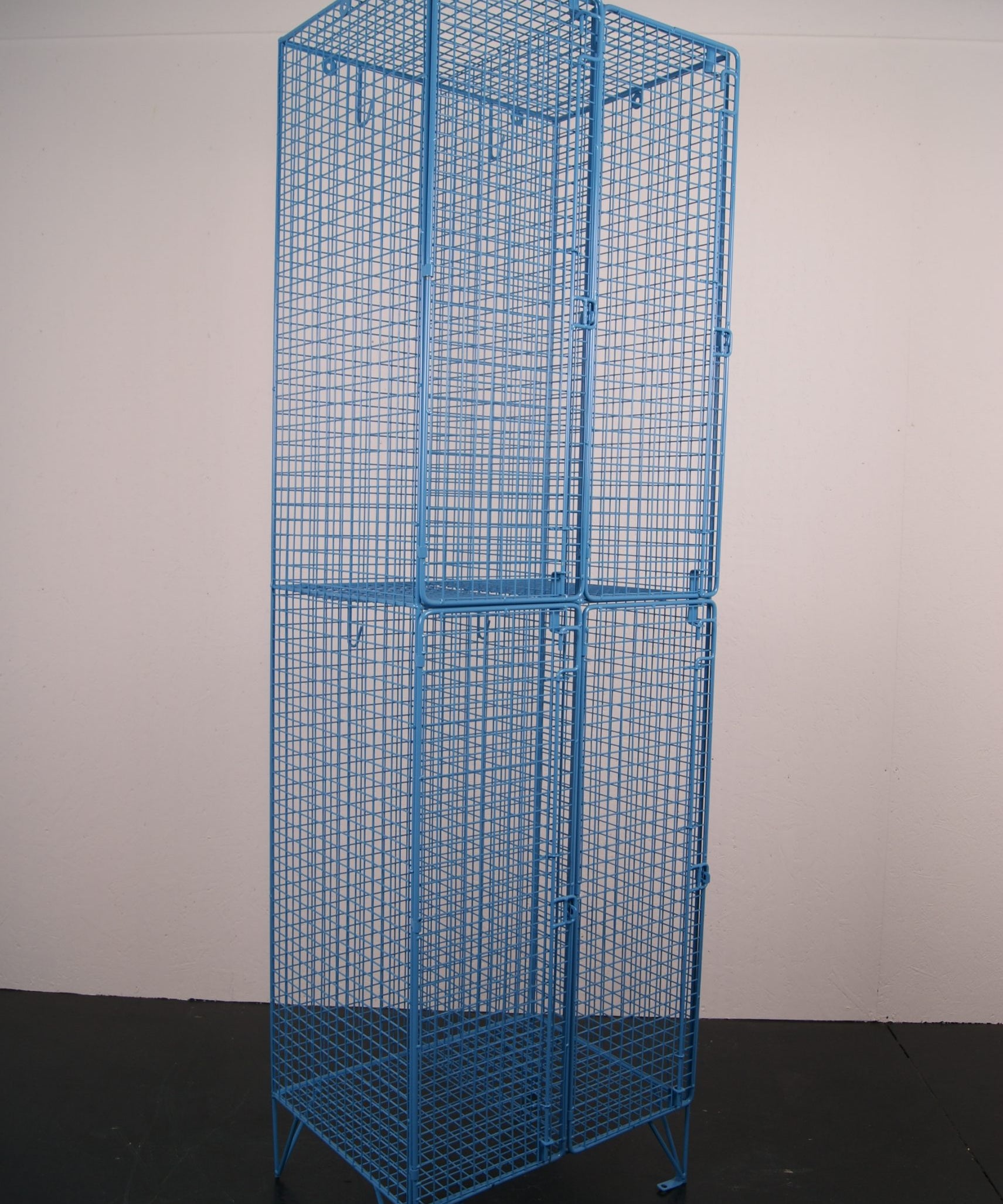 Children's Blue Double Metal Locker with Four Compartments