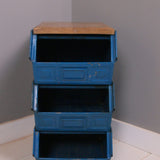 Children's Metal Crate Storage Unit with Wooden Top