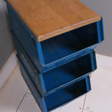 Children's Metal Crate Storage Unit with Wooden Top