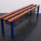 Children's Blue Metal Bench with Shoe Storage